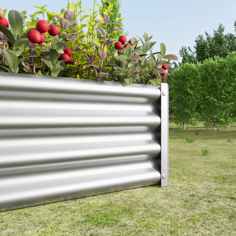 Virma Metal Planter Bed, Silver