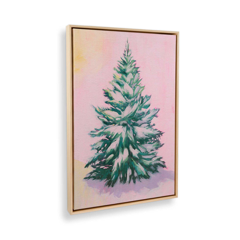 «Tinsel Tree I» par Grace Popp, reproduction d'art sur toile, H 18 po x l 12 po, Cadre flottant sans passe-partout, Tanné