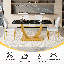 Ensemble de table de salle à manger noir pour 4 personnes, ensemble de table de salle à manger de 71 po avec pieds chromés en forme de U, table de cuisine moderne et chaises, ensemble de 4 pour la salle à manger, structure très brillante et robuste-124212942-124212943