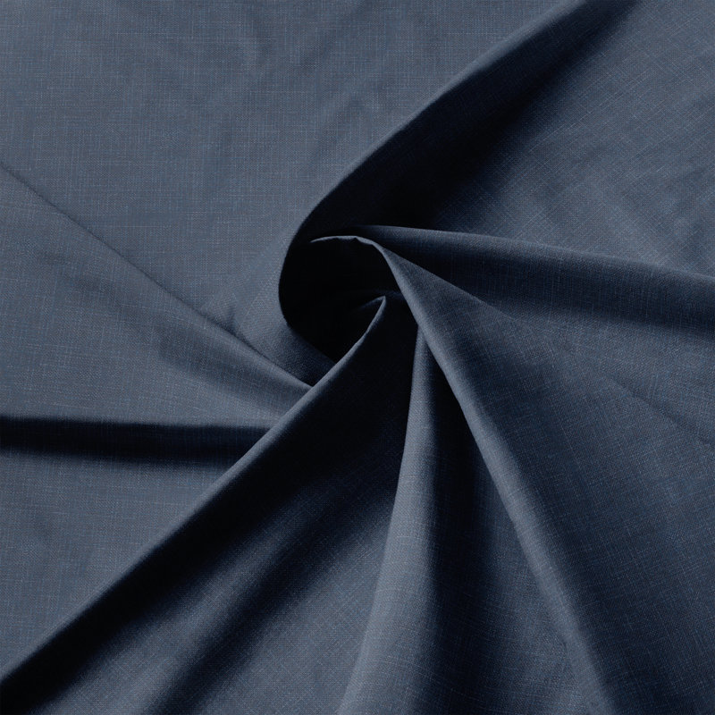 Shay Solid Dark Denim Cotton Bedskirt, Twin, 15"