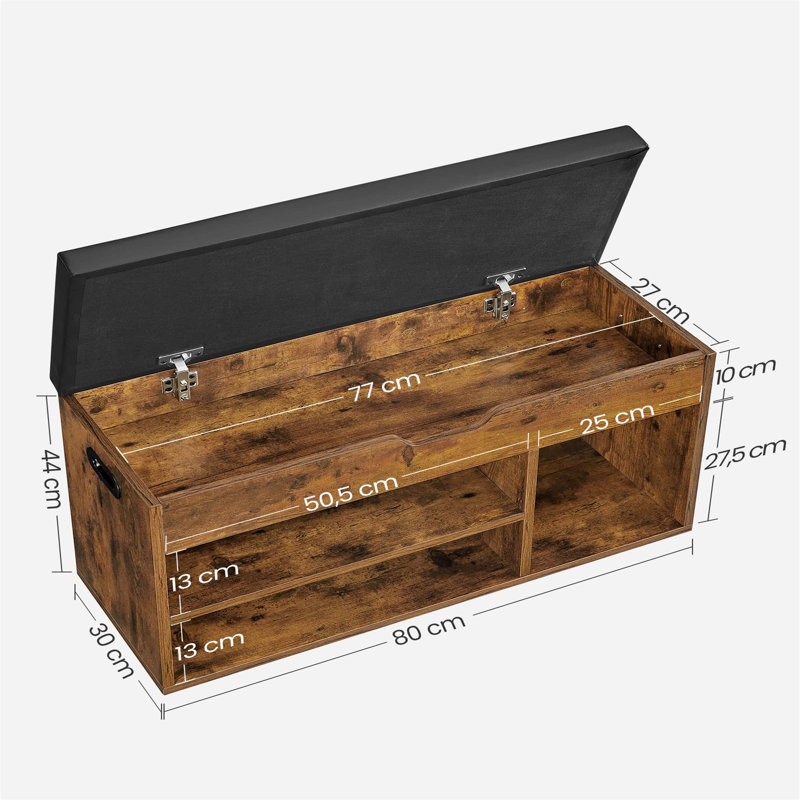 7 Pair Shoe Storage Bench, Brown/White/Pink
