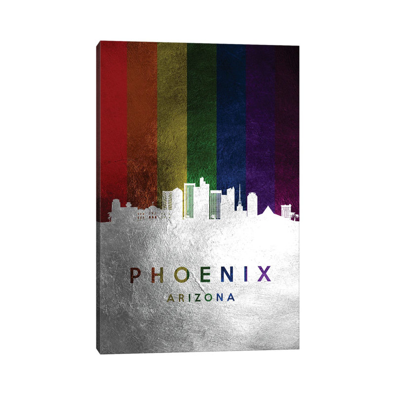 Phoenix Arizona Spectrum Skyline by Adrian Baldovino - Wrapped Canvas Print, 66.04 cm H x 45.72 cm W x 3.175 cm D