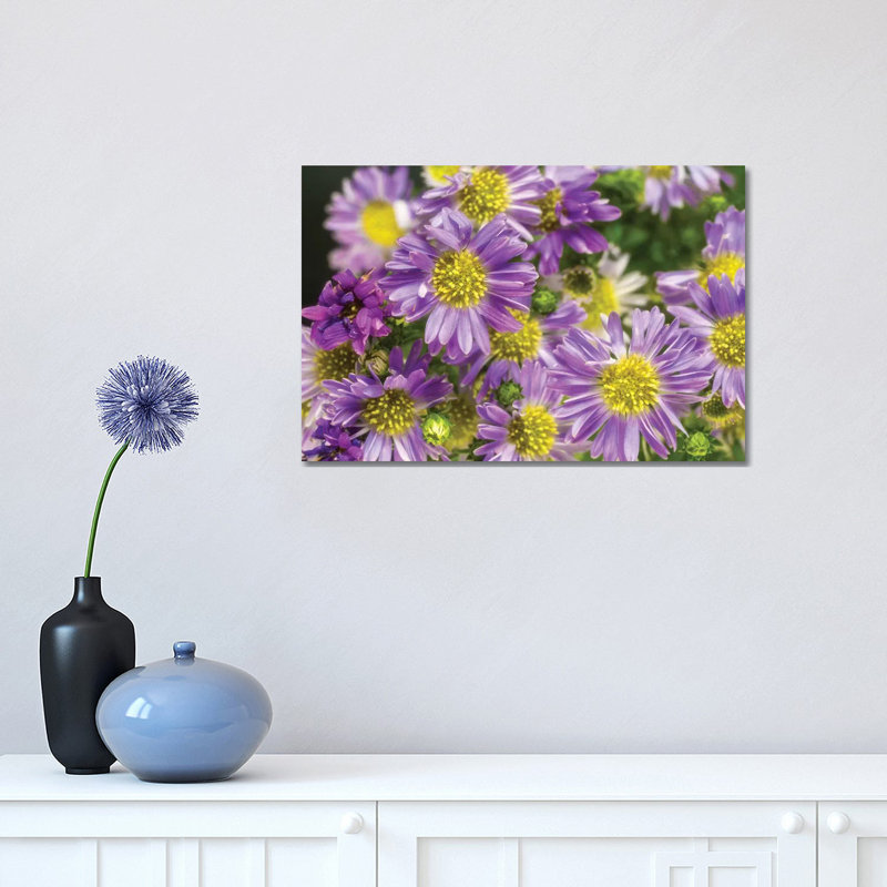 Purple Flowers in the Garden 1 Piece Wrapped Canvas Wall Art, 30.48cm H x 45.72cm W x 1.9cm D