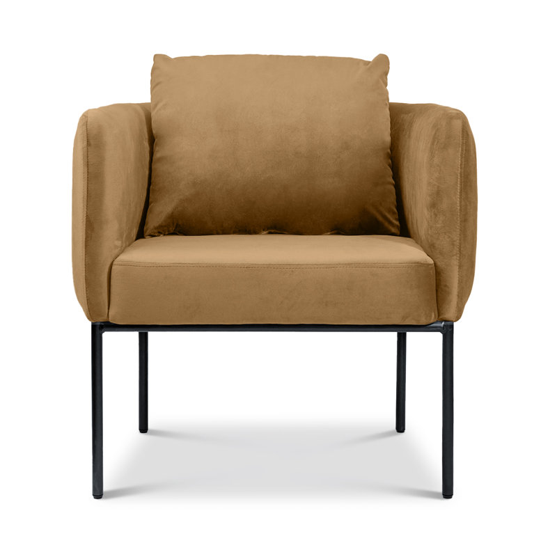 Chaise longue rembourrée en velours, Brun
