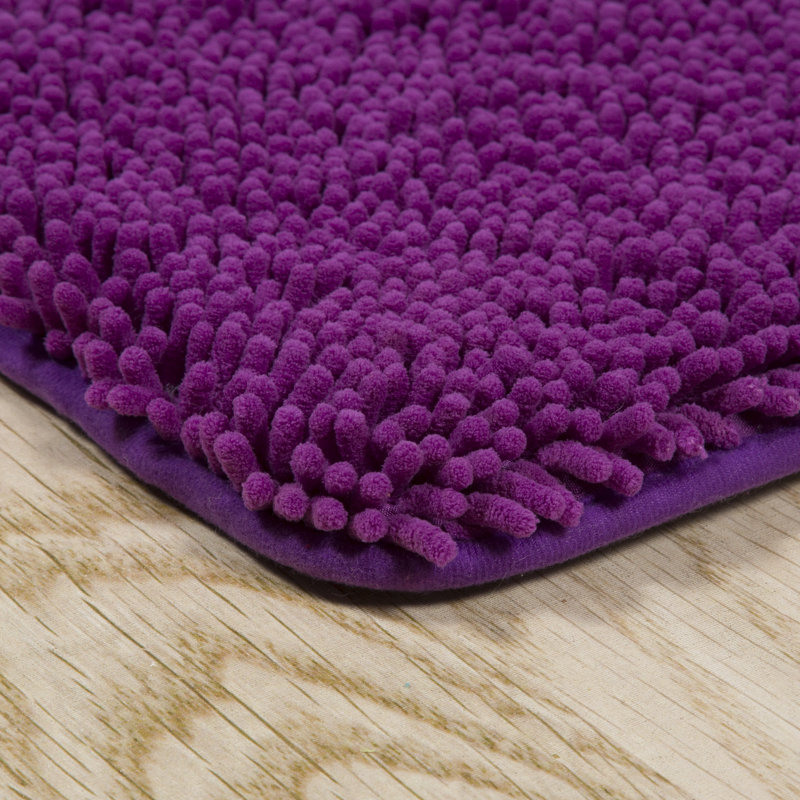 Lavish Home Bath Mat - 58x24-Inch Bathroom Runner with Non-Slip Backing - Absorbent High-Pile Chenille Memory Foam Bathroom Rug