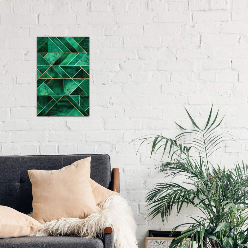 Abstract Nature Emerald Green by Elisabeth Fredriksson - Wrapped Canvas Print, 66.04 cm H x 45.72 cm W x 1.91 cm D