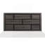 Mobilier de chambre à coucher contemporain de style moderne avec ligne grise et grand lit 1pc