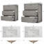 Ensemble de meuble-lavabo double 60 po, armoire de salle de bain avec deux lavabos en céramique séparés, tiroirs pleine extension et glissières de tiroir encastrées à fermeture en douceur, gris-128990555