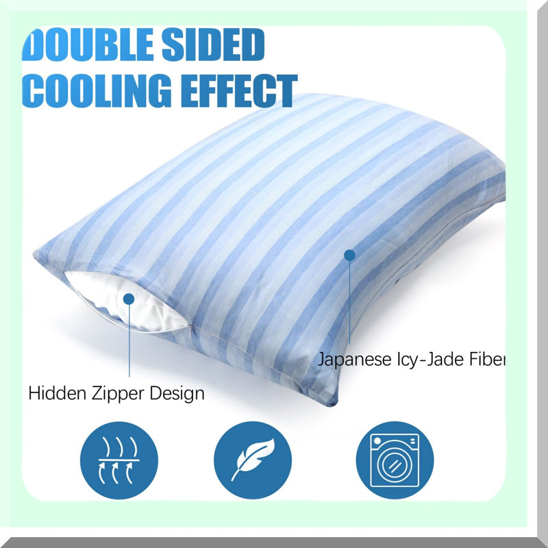 ArcticDream Cooling Pillowcase Set - Queen Size, Double Sided Cold & Moisture Wicking, Hidden Zipper, Cold Tech Protectors for Hot Sleepers & Night Sweats - Set of 2