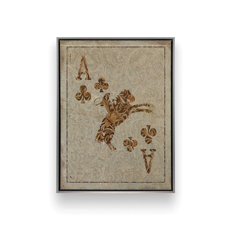 «Old Wild West Ace» par Cindy Jacobs, reproduction d'art, 24 W x 32 H, Framed Canvas, Silver