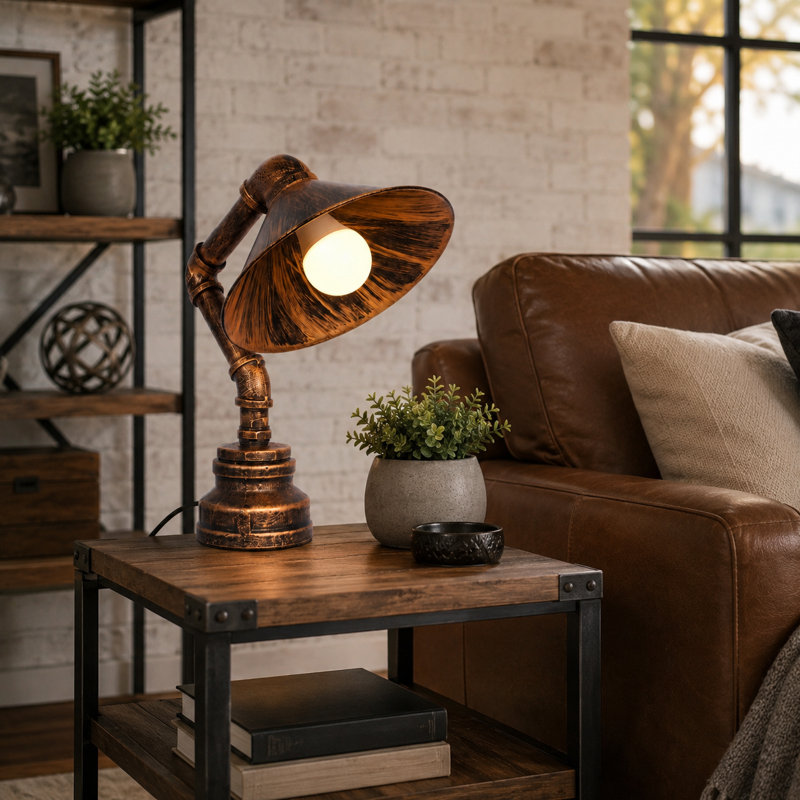 12.6" Industrial Farmhouse Table Lamp (bulb Include)