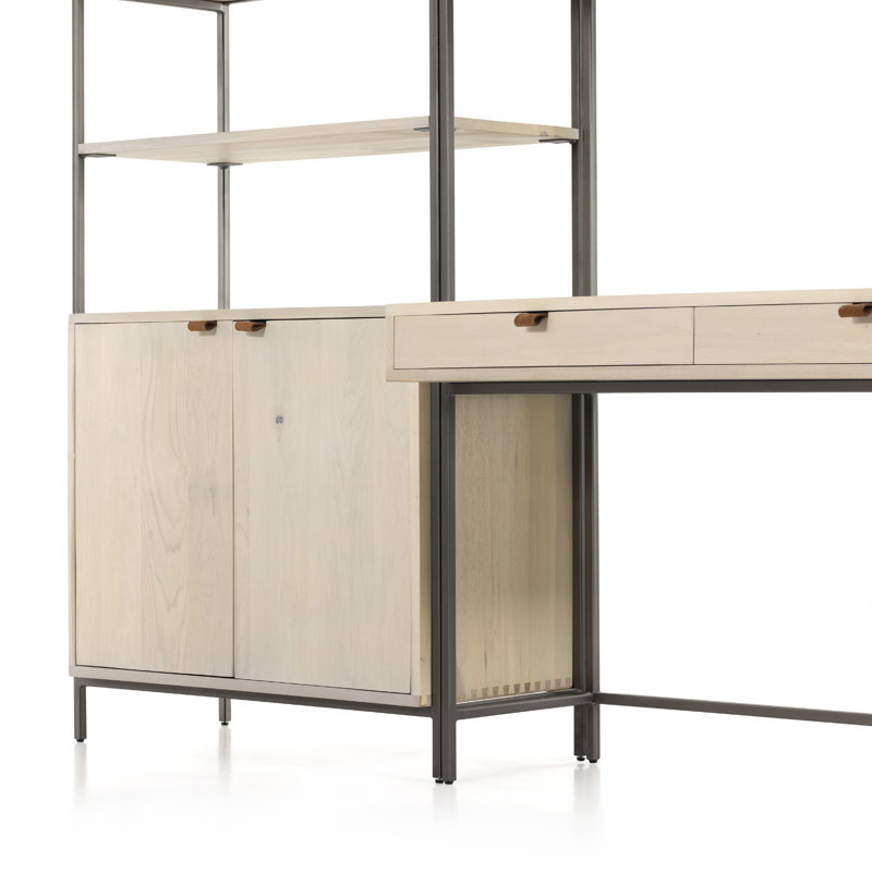 Trey Modular Bookcase Wall Desk, Dove Poplar