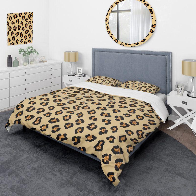 Ensemble de housse de couette en microfibre brun / noir 3 pièces, Housse de couette simple + 1 taie décorative stan