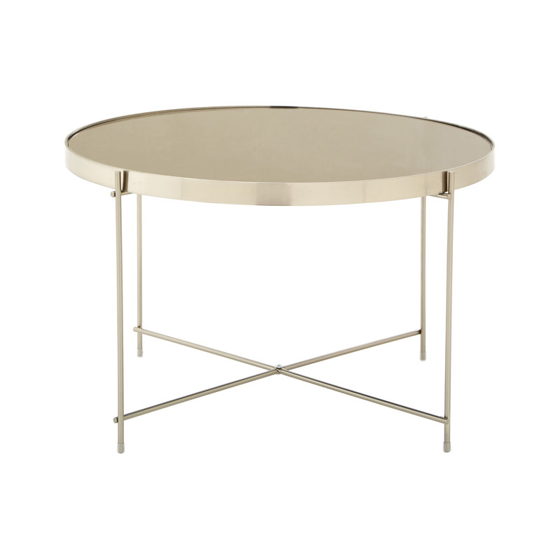 Ladson End Table, Grey Mirrored, Silver