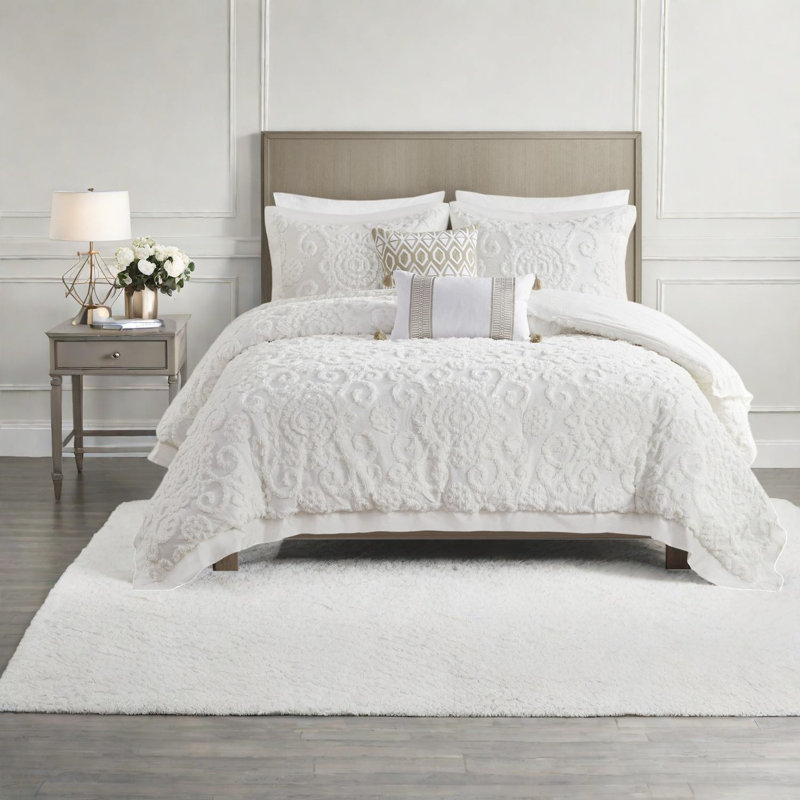 Ensembles de literie très grand surdimensionnés en coton, confort en chenille touffeté pour la maison