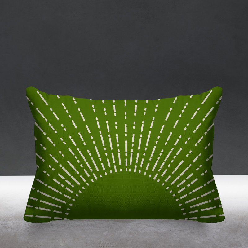Coussin intérieur / extérieur Sunny Boho Starburst, Chartreuse