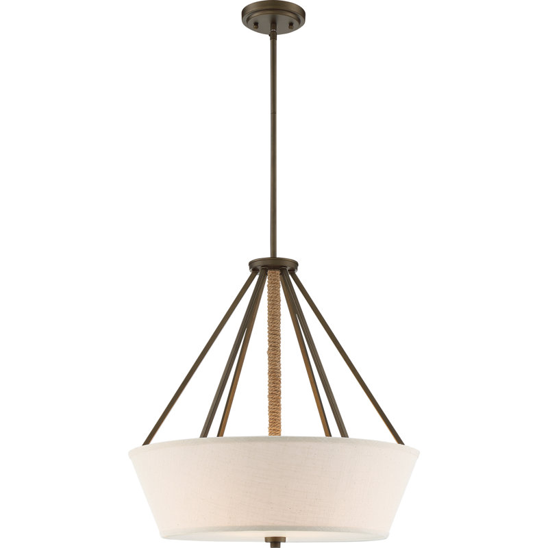 Lustre unique à 4 lumières Cricklade, Bronze acajou