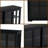 Vance 42" Kitchen Storage Cabinet with Sliding Glass Doors & Adjustable Shelves - Black-1501608767
