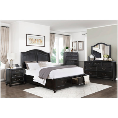 Table de chevet classique classique à 3 tiroirs avec une élégante finition brun anthracite et des pieds tournés, parfaite pour le rangement et le style de la chambre à coucher.
