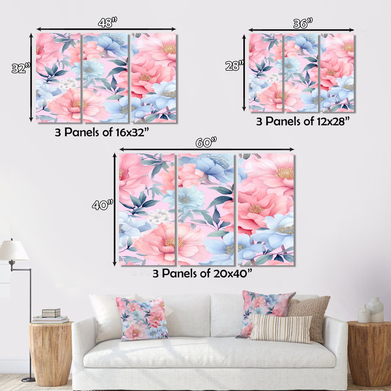 Lena - Fleurs, ensemble de reproduction d'art sur toile, H 28 po x l 36 po x P 1 po