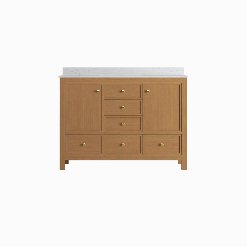Meuble-lavabo et lavabo en bois chêne moderne avec rangement