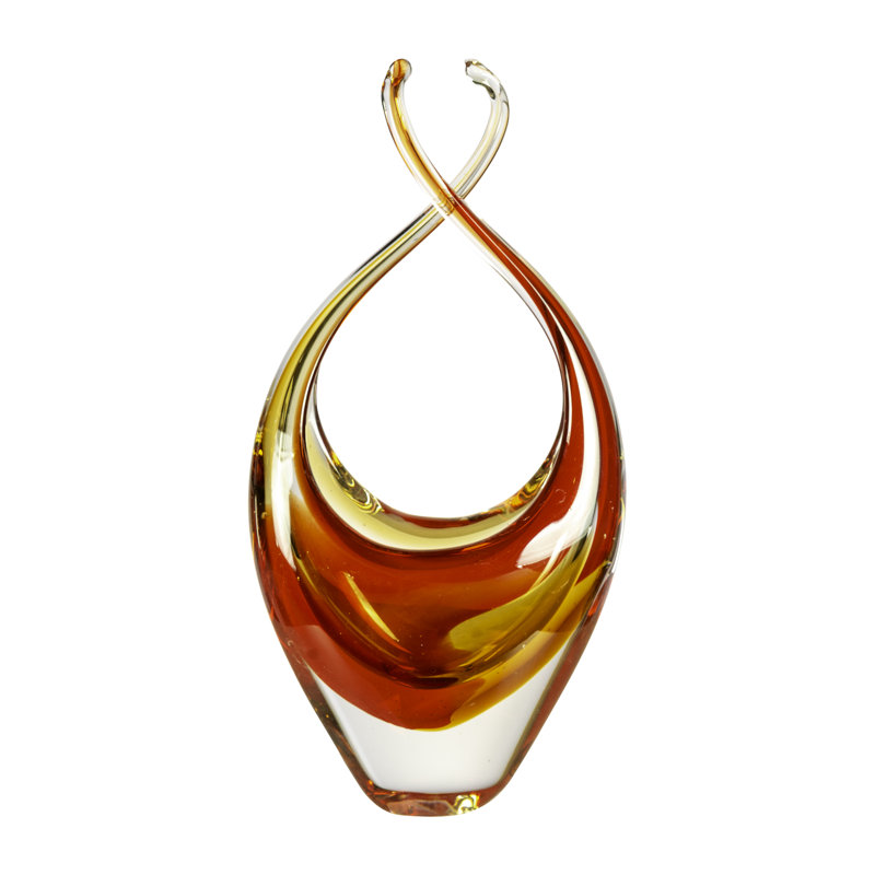Sculpture en verre d'art artisanale « Étreinte du coucher du soleil »