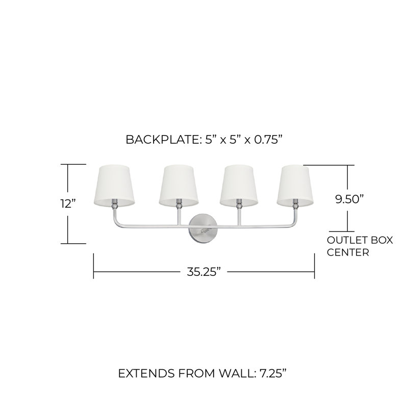 Climsland Dimmable Vanity Light, Brushed Nickel, 4