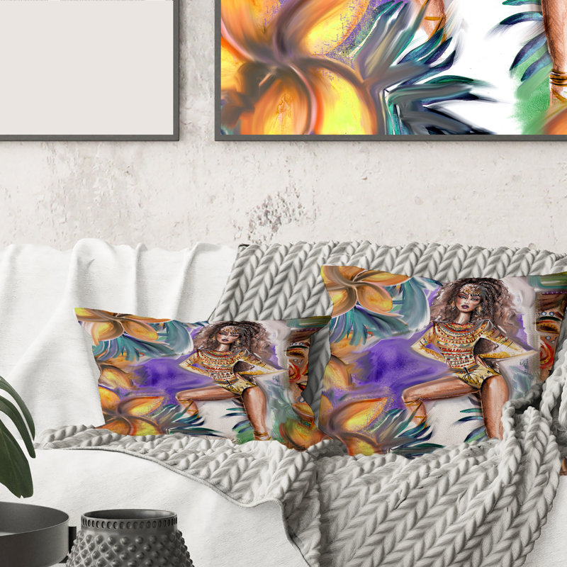 Housse de coussin rectangulaire et insert Tropical Amazon Warrior