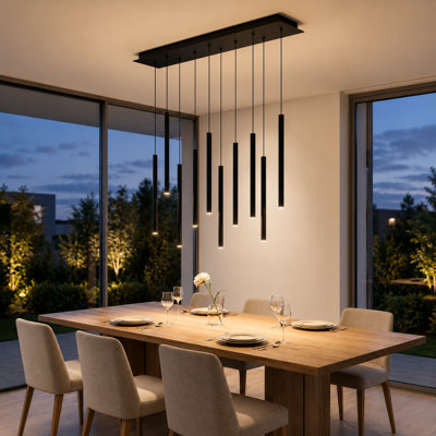 Luminaire suspendu linéaire à 10 lumières pour îlot de cuisine Baileyton