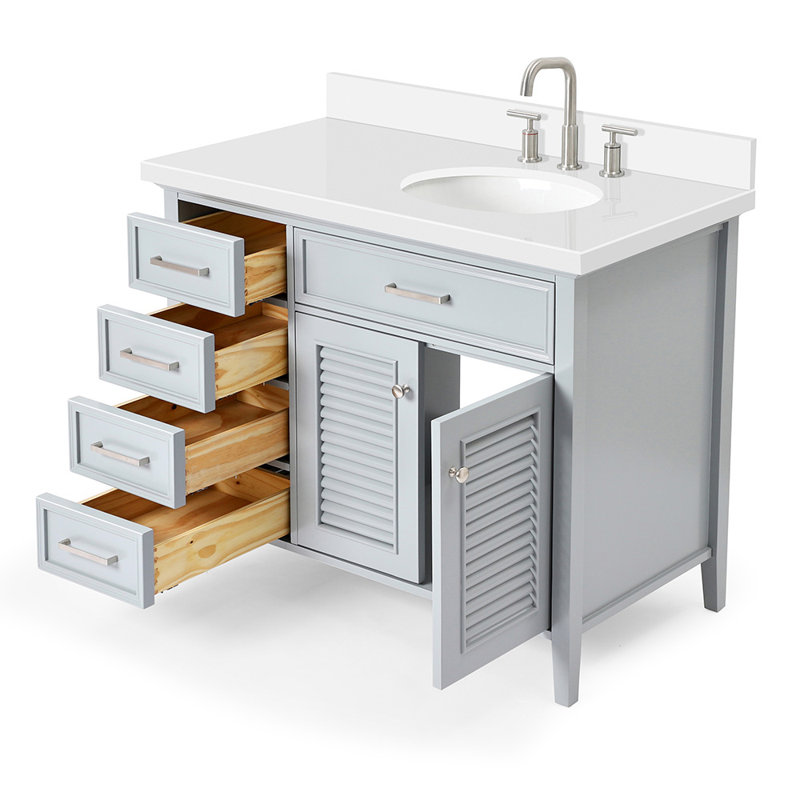 Ensemble de meuble-lavabo simple 43 po Blazier, gris