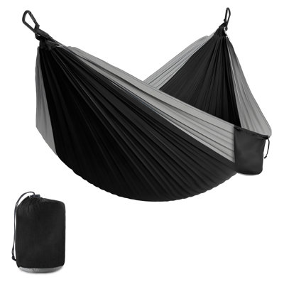10ft Double Camping Hammock - Portable 210T Nylon Hammock for Outdoor with Storage Bag, Wide Straps, d-Rings & 500 Lbs Capacity