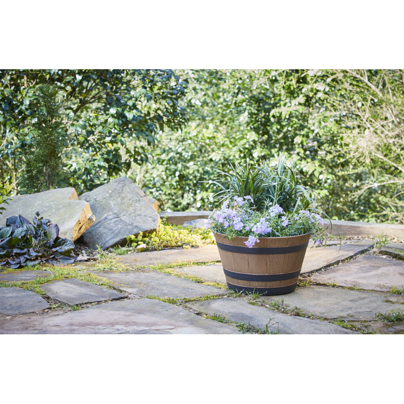 Jibril Barrel Planter, Natural Oak, 9.1" H x 15.4" W x 15.4" D