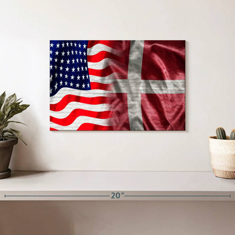 Borges USA And Denmark Flags, 8" H x 12" W