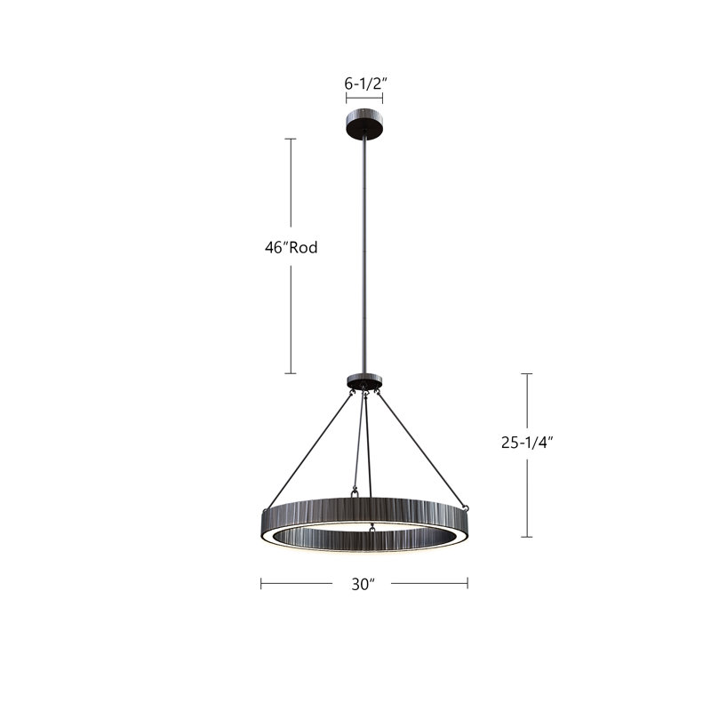 Kensington 1 - Light LED Pendant, Vintage Brass