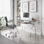 Bureau d'ordinateur avec plateau coulissant en verre transparent Techni mobili Contempo, transparent