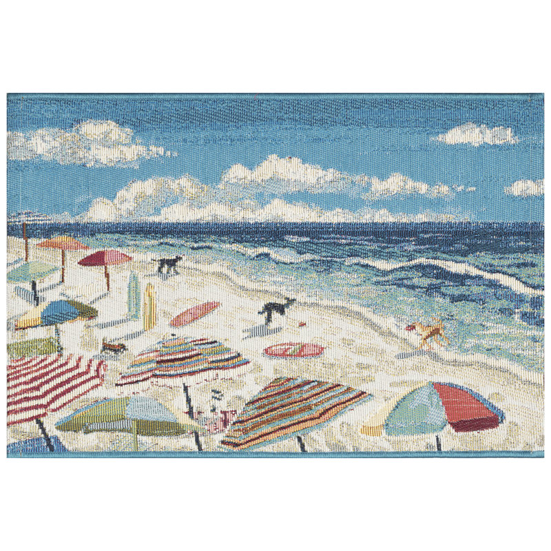 Radele Striped Polyester Non-Skid Kitchen Mat, Runner 1'11" x 4'11"