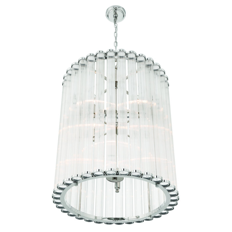 Lustre à 8 lumières Glacbury, Nickel satiné
