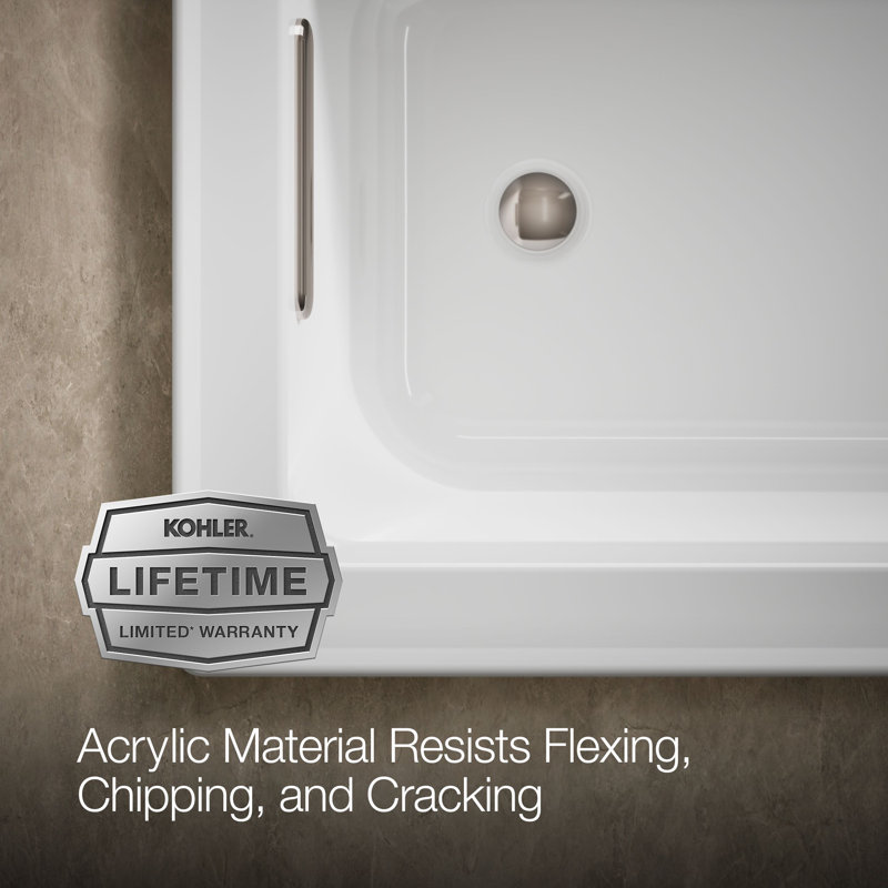 Archer Drop-In Bath with Bask Heated Surface and Reversible Drain, White