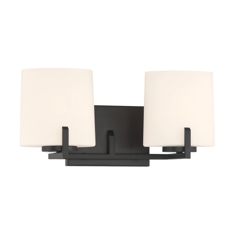 Meuble-lavabo 2 lumières Mirelle, H 7,5 po x l 16 po x P 6 po, Noir, Deux lumières