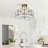 17.3" 4-Light Gold Semi-Flush Mount Chandelier with Glass Shade, E26 Ceiling Light-1280539643