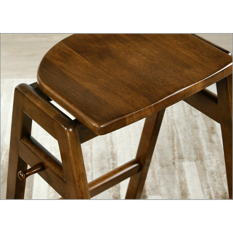Mid-Century Modern Wood Stackable Barstools