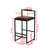 Black Bar Stool With Backrest Set Of 2 Counter Height PU Leather Upholstered Bar Chairs With Footrest