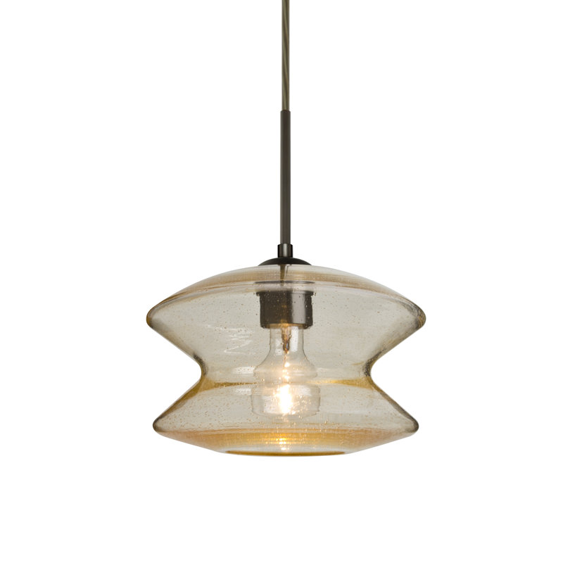 Luminaire suspendu géométrique 1 lumières simple Yara, Or, Bronze