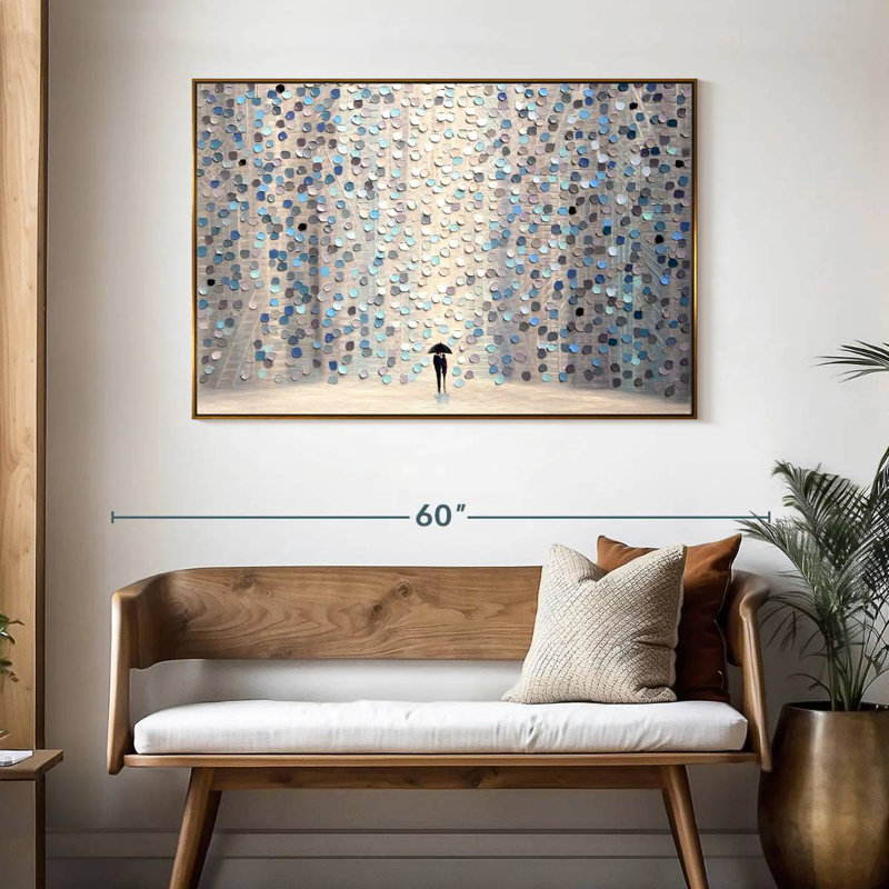 Promenez-vous ensemble, 46 po x 31 po, Cadre flottant doré