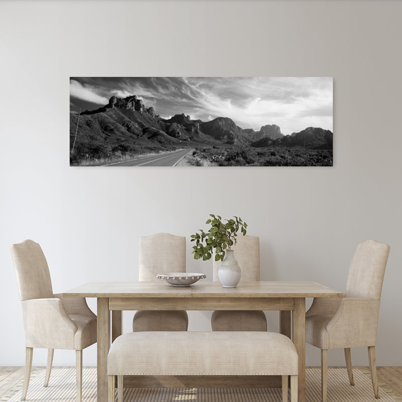 Highway Passing Through A Landscape Big Bend National Park Texas USA by Terry Thompson - Wrapped Canvas Panoramic Print
