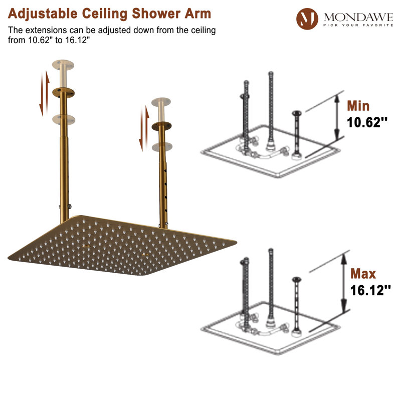 AquaRhapsody Complete Shower System with Rough in-Valve, Brushed Gold