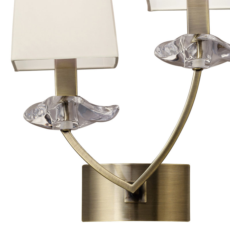 Armed Sconce, Yes, White, Antique Brass