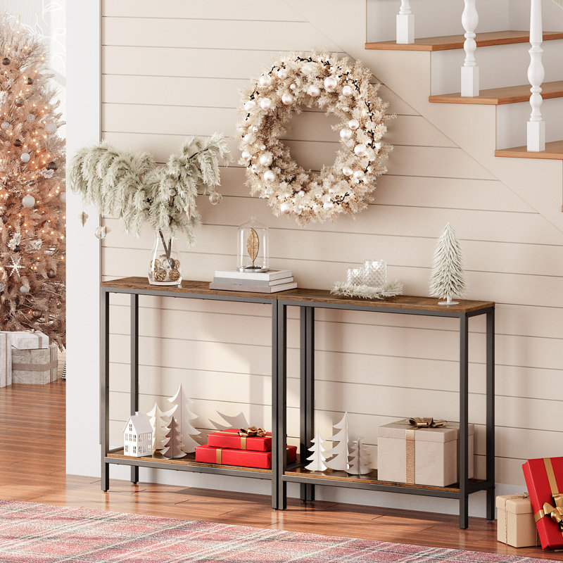 Piercy 29.5" Console Table with Shelf, Brown