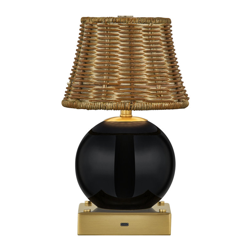 Lampe de table Sally rechargeable à 1 lumière, couleur noire, Noir