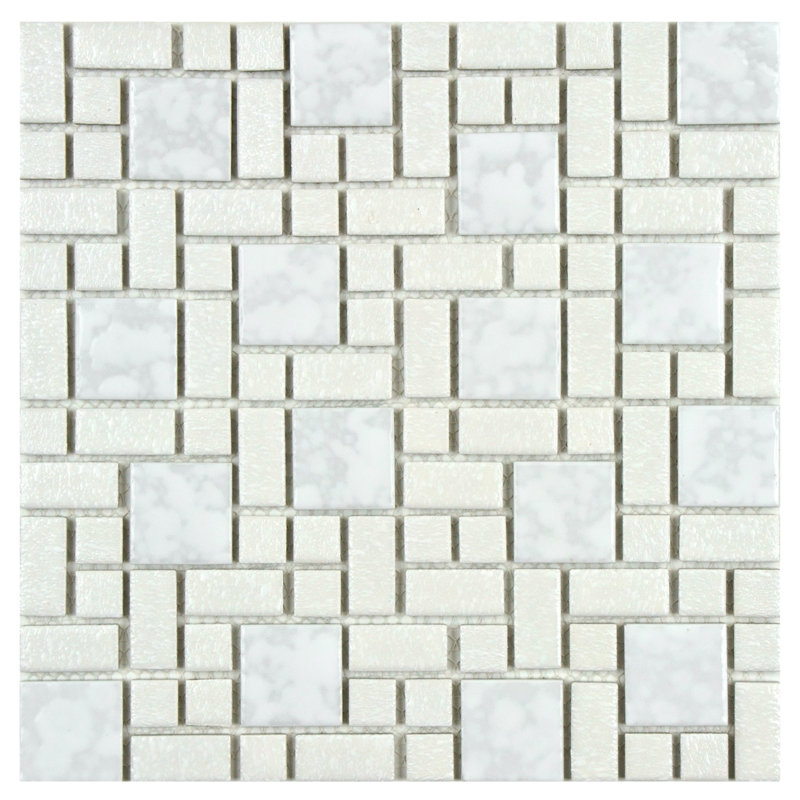 Carreau de mosaïque en porcelaine University, Blanc